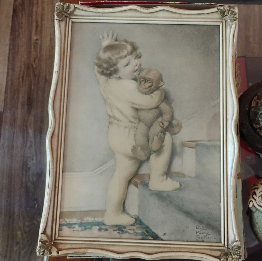 Vintage Style Framed Print - "Goodnight" Bessie Pease Gutmann